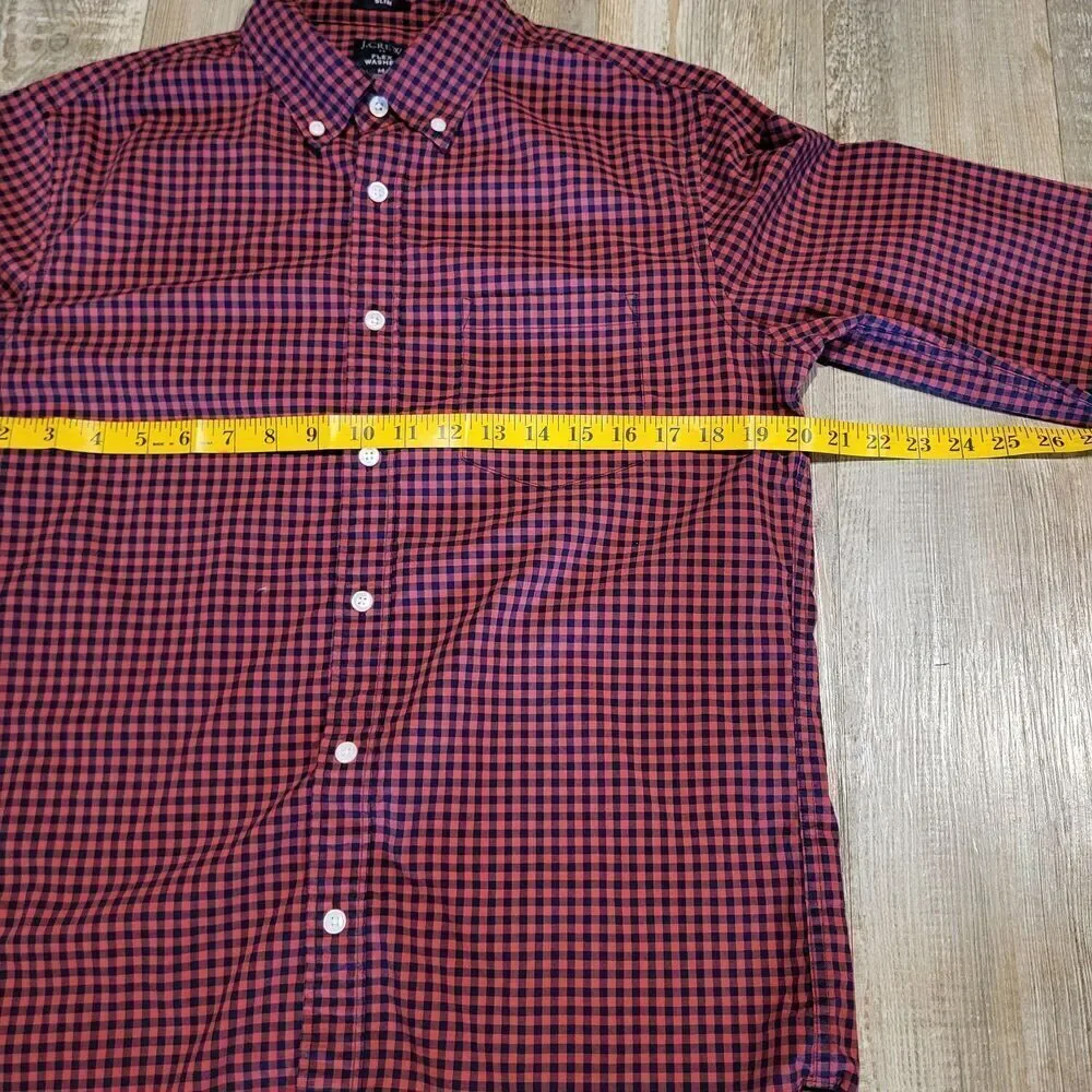 J.Crew Slim Fit Flex Washed Long Sleeved Plaid Button Up Men's Size Medium